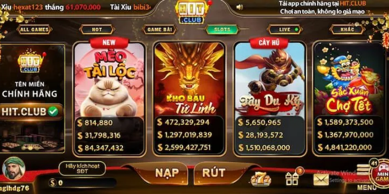 Nổ Hũ HITCLUB 3 Những loại hình quay thưởng được yêu thích nhất tại hitclub